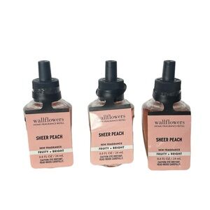 Bath & Body Works Sheer Peach (Mandarin, Amber) Wallflower Refill Bulbs x3